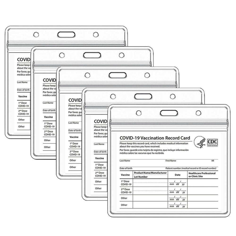 5x Vaccine CDC Vaccination Record Card Holder